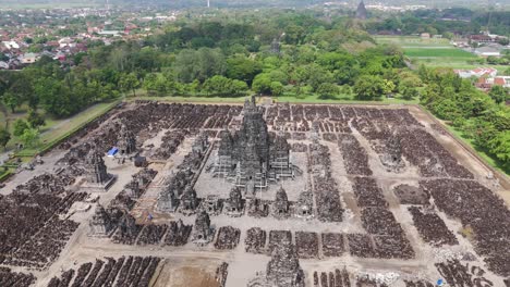 prambanan hindu temple complex aerial drone indonesia yogyakarta java island world heritage