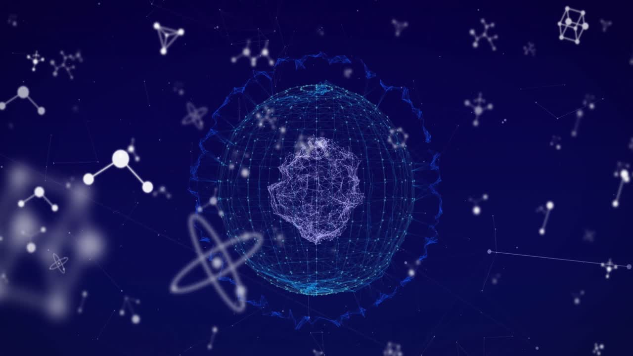Molecular structures against globe of network of connections