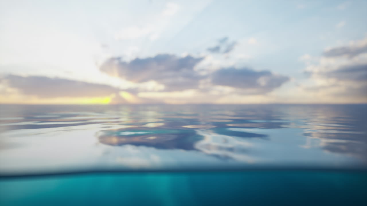 평화로운 해가 지는 바다