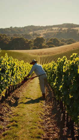 la cosecha de uvas en un viñedo