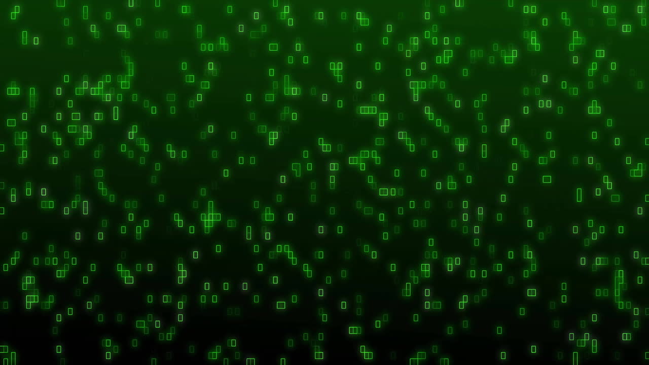 Animation of boom text over retro vibrant pattern and binary coding background