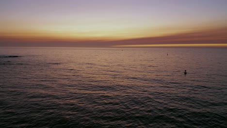 golden sunset over the pacific ocean. aerial