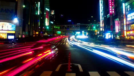 night lapse at shinjuku south side 4k wide shot left panning
