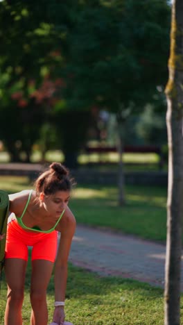 woman exercising in a park