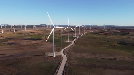 windmills in field on sunny day