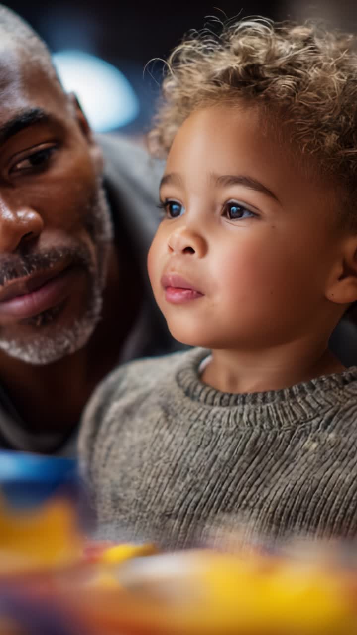 Tender Moments: A Father's Love Shines Through in Captivating Frames, Showcasing the Deep Connection Between a Parent and Child in a Heartwarming Scene