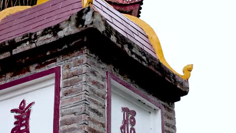 detailed view of a traditional vietnamese tower