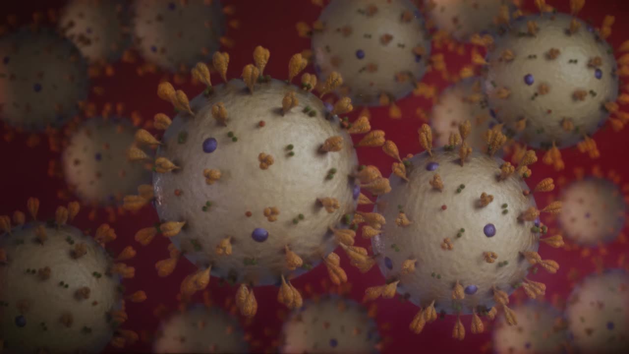 Diversi coronavirus che fluttuano