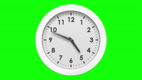 Clock-ticking-on-green-background