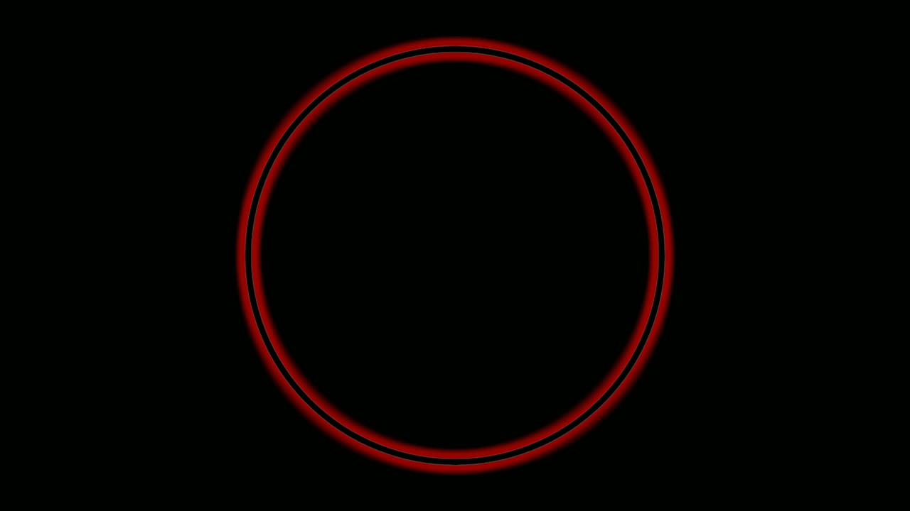 animación de borde de círculo de luz de neón sobre fondo negro