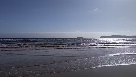 nostalgic feeling by the shoreline of laguna beach california, wide shot