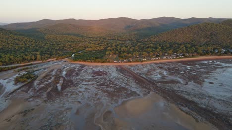 Mudflat-During-Lowtide-At-Clairview-Beach-Holiday-Park---Clairview-In-Isaac,-QLD,-Australia