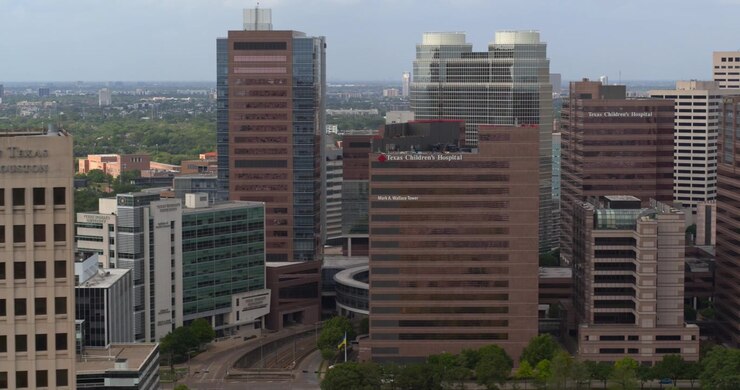 Vista drone del Texas Medical Center a Houston