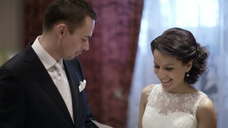 Bride-and-groom-talking