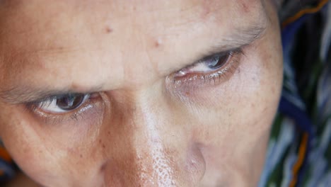 close-up of a person's face