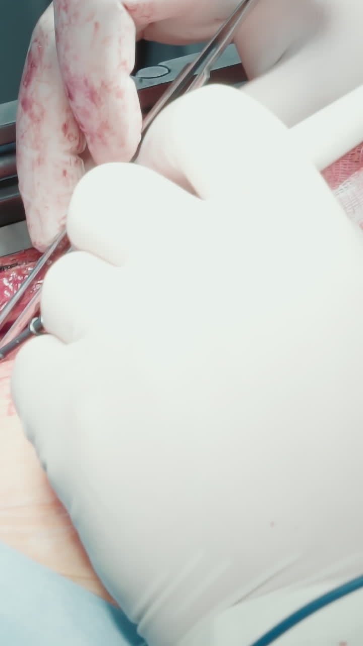 el médico realiza una cirugía con láser en un corazón abierto de cerca. el cirujano concentra el proceso para una intervención quirúrgica precisa durante la cirugía de derivación de la arteria coronaria