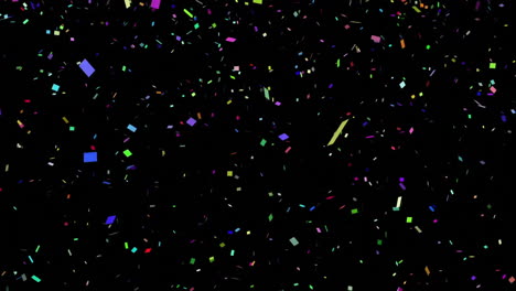 falling colorful confetti animation on black background