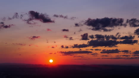 vibrant sunset over cityscape