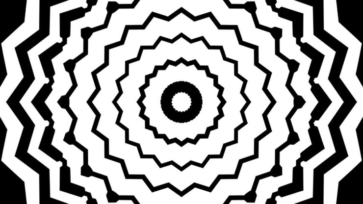 Black And White Symmetric Floral Pattern Transition Fading Into Black Background - Closeup, Graphics