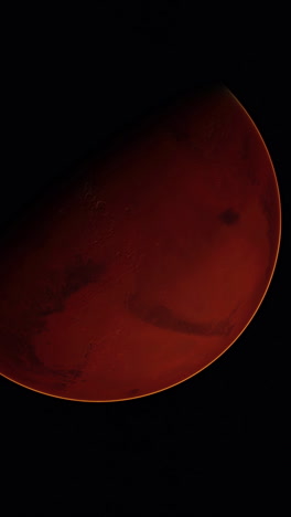 close-up view of mars