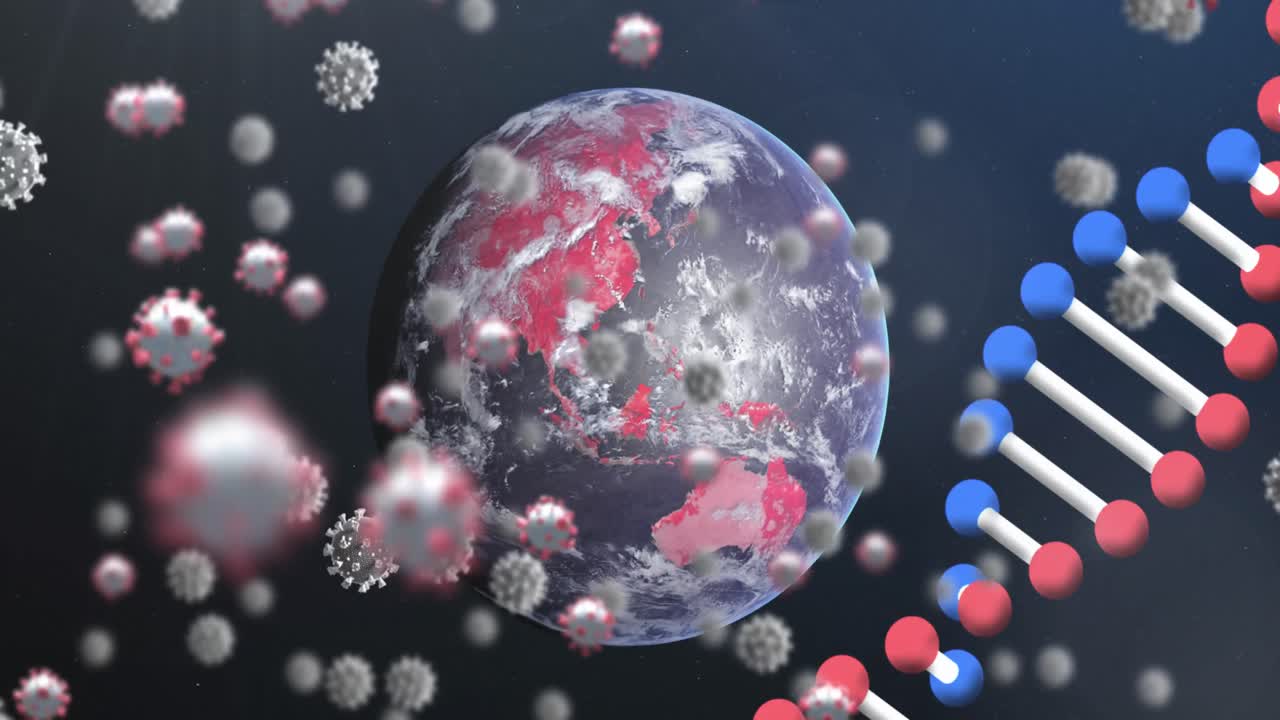 지구에 대한 dna 구조와 코로나19 세포