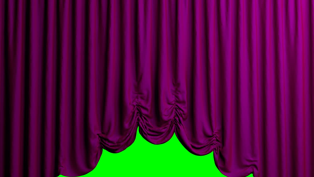 오스트리아의 은 파란 커튼이 열리고 닫히고 극장 무대에서 끝과 시작.