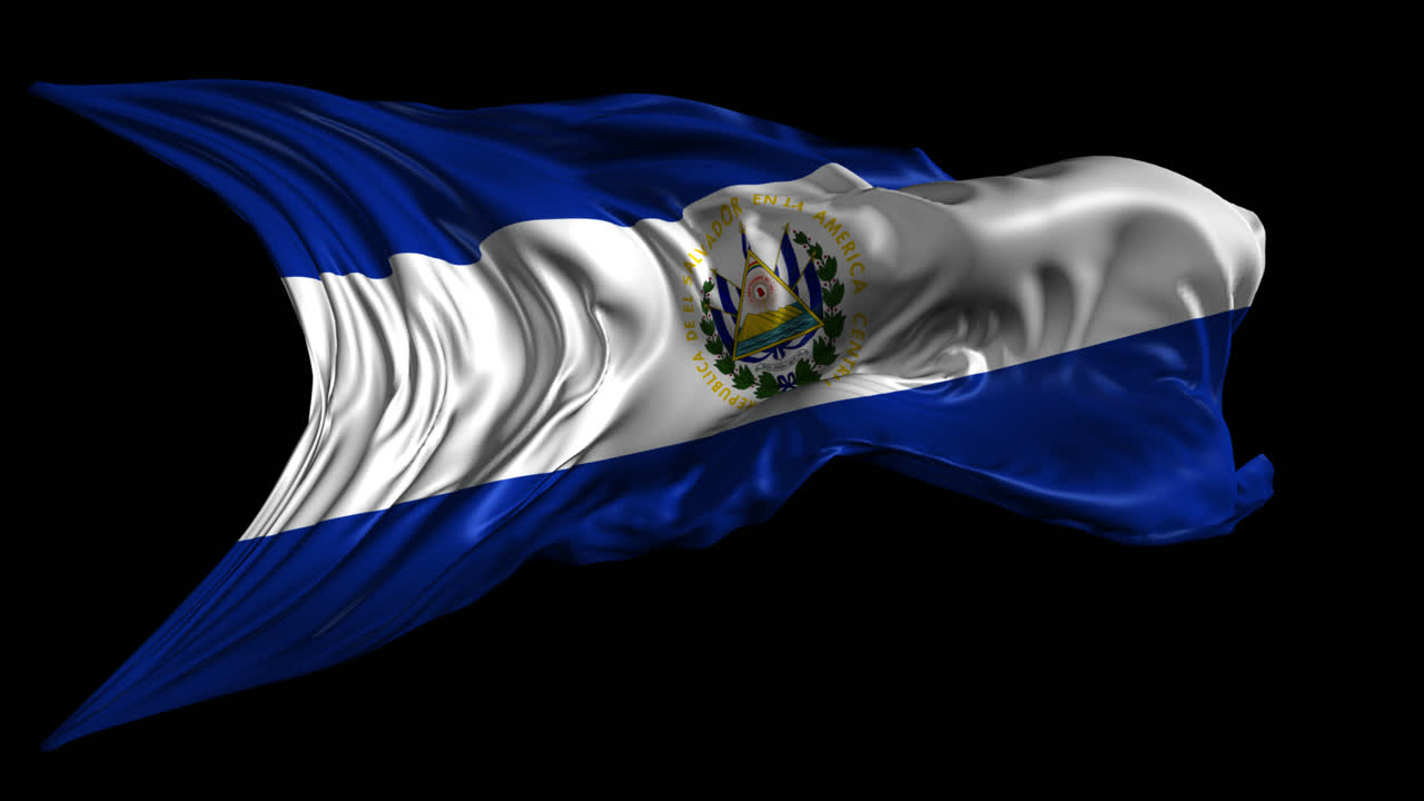 agitando la bandera de el salvador