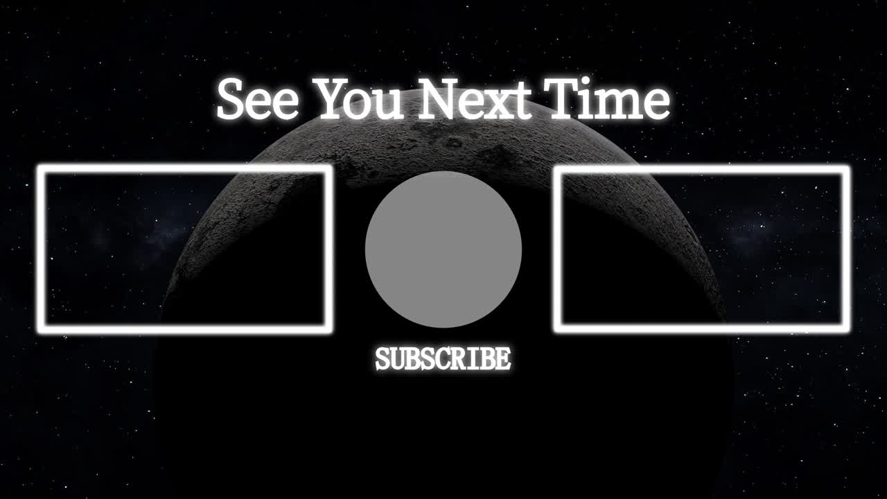 la luna espacio de la tarjeta de finalización pantalla de finalización gráficos de movimiento