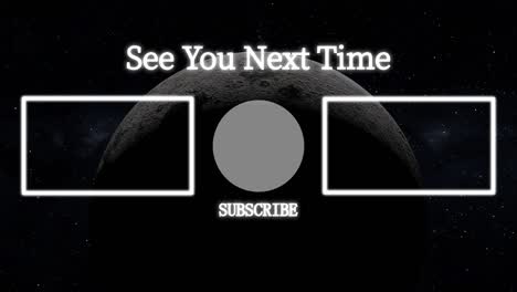 la luna espacio de la tarjeta de finalización pantalla de finalización gráficos de movimiento