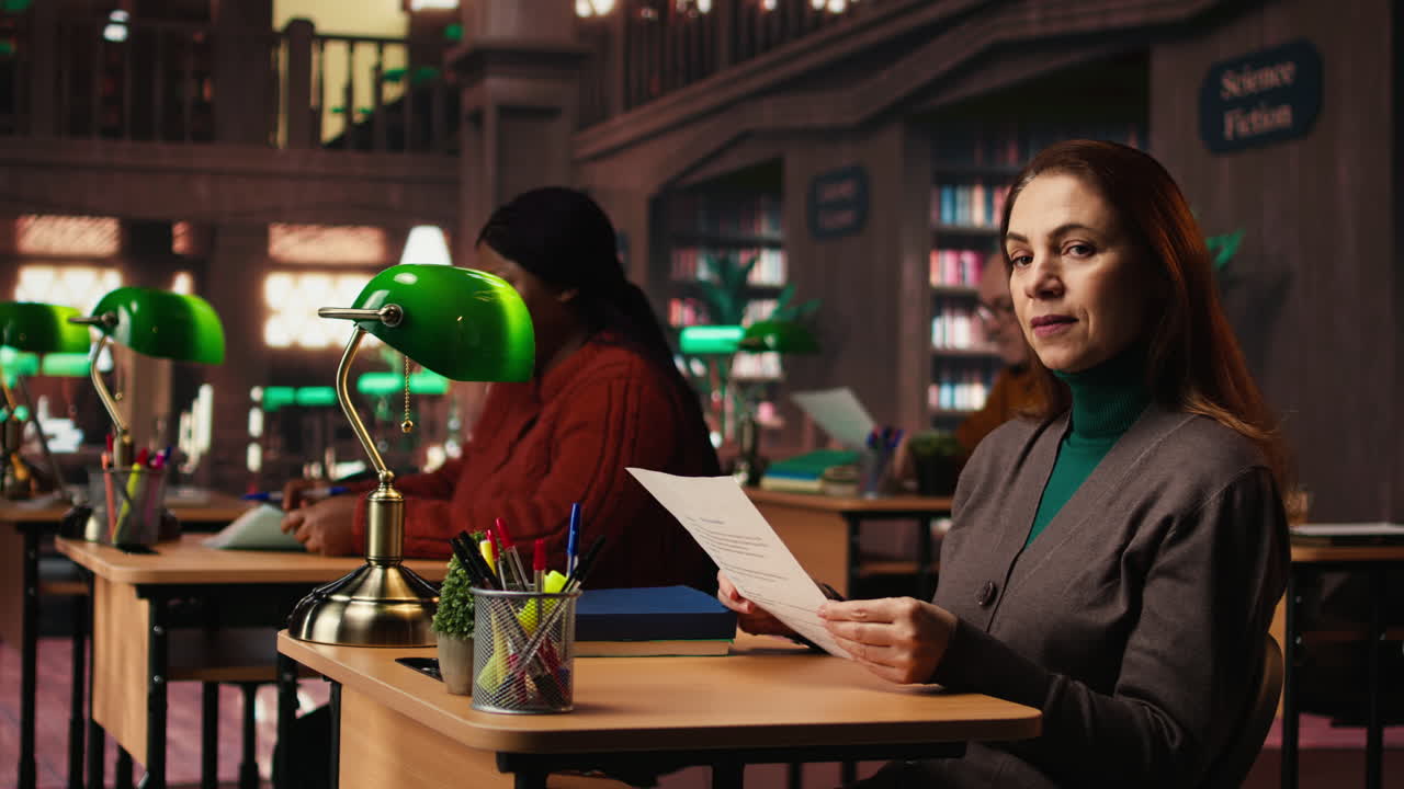 People reading in a library