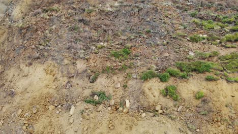 Aerial-backwards-reveal-shot-showing-the-landslip-debris-at-Seatown-Dorset-England