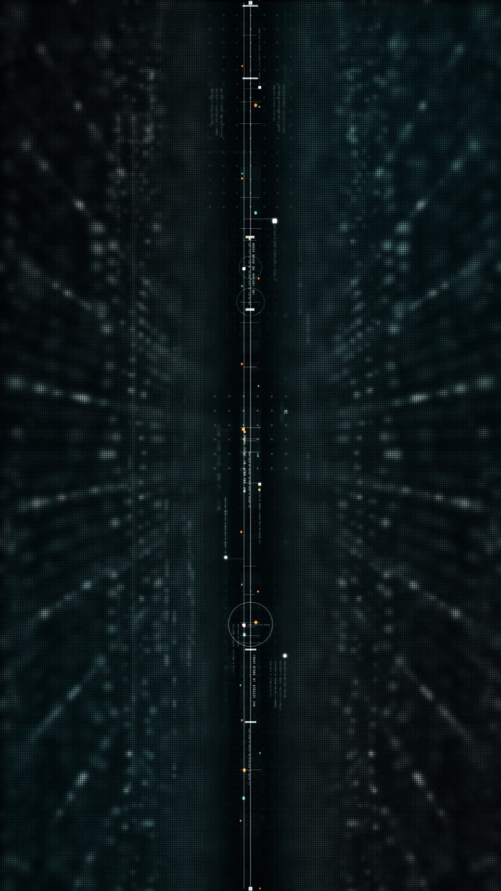 Advance metaverse, hi-tech digital data telemetry with encrypted numbers, display dynamic background for computer desktop vertical screen display format