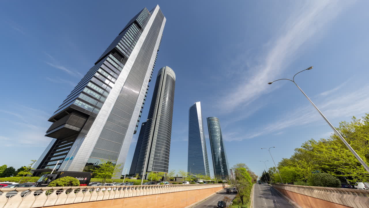 Timelapse of the madrid financial district