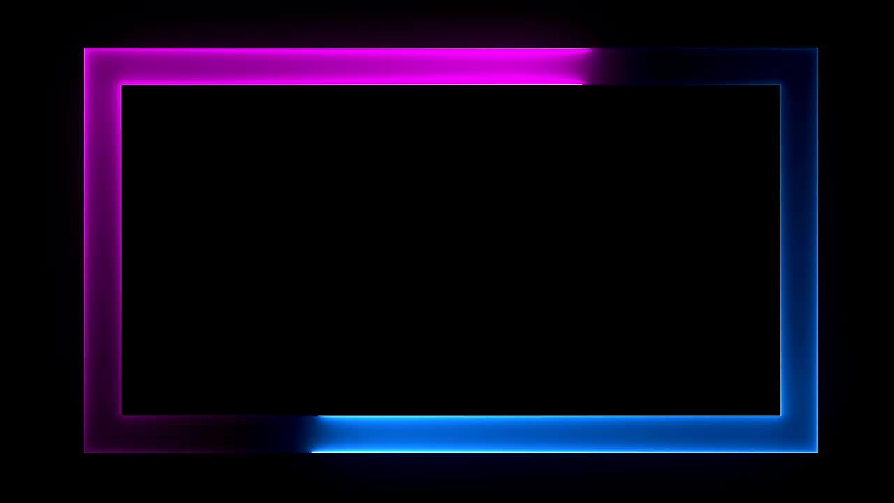 추상적인 밝은 네온 직사각형 프레임 레이저 기술 배경 디자인