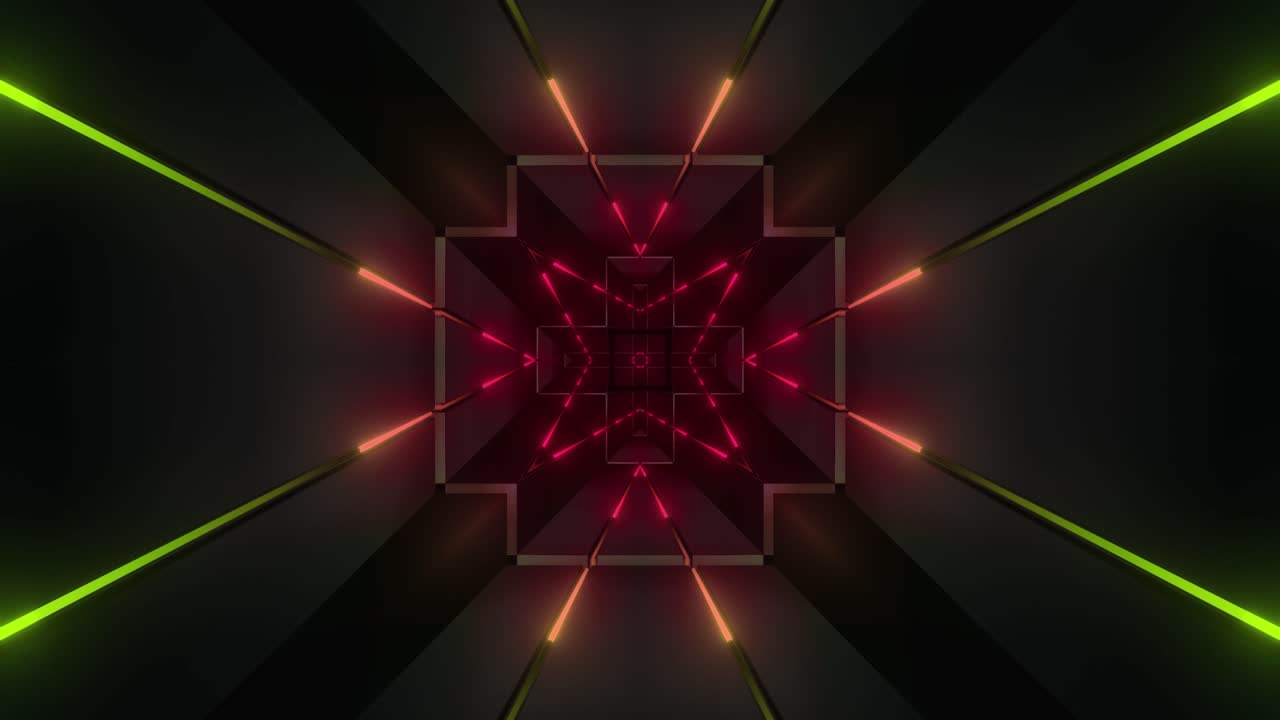 tunnel luminoso al neon rendering 3d