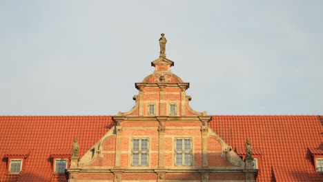 historic green gate building, in gdansk. famous flemish architecture landmark