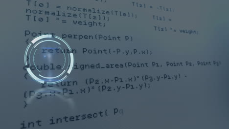 animación del escaneo del alcance sobre el procesamiento digital de datos