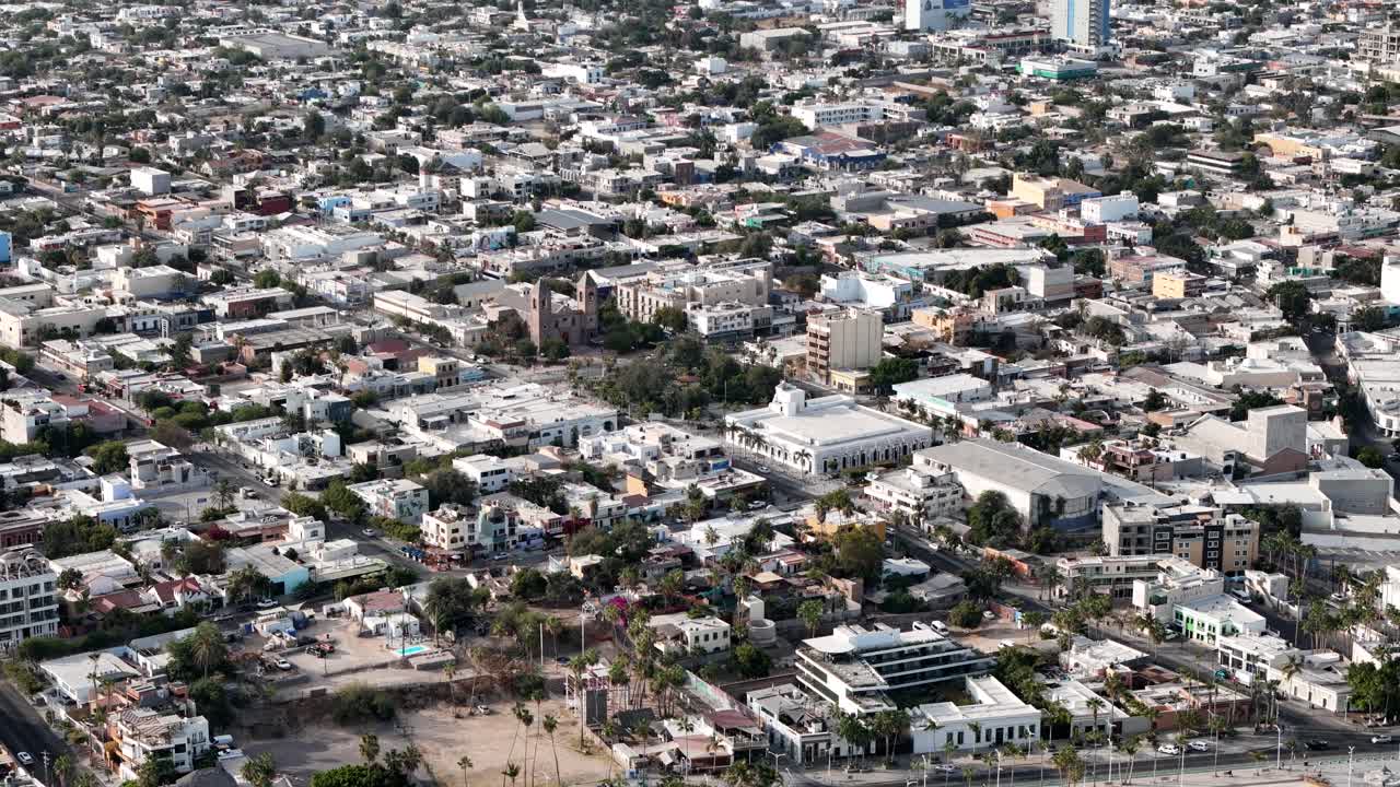 멕시코 라파즈 대성당의 공중 촬영