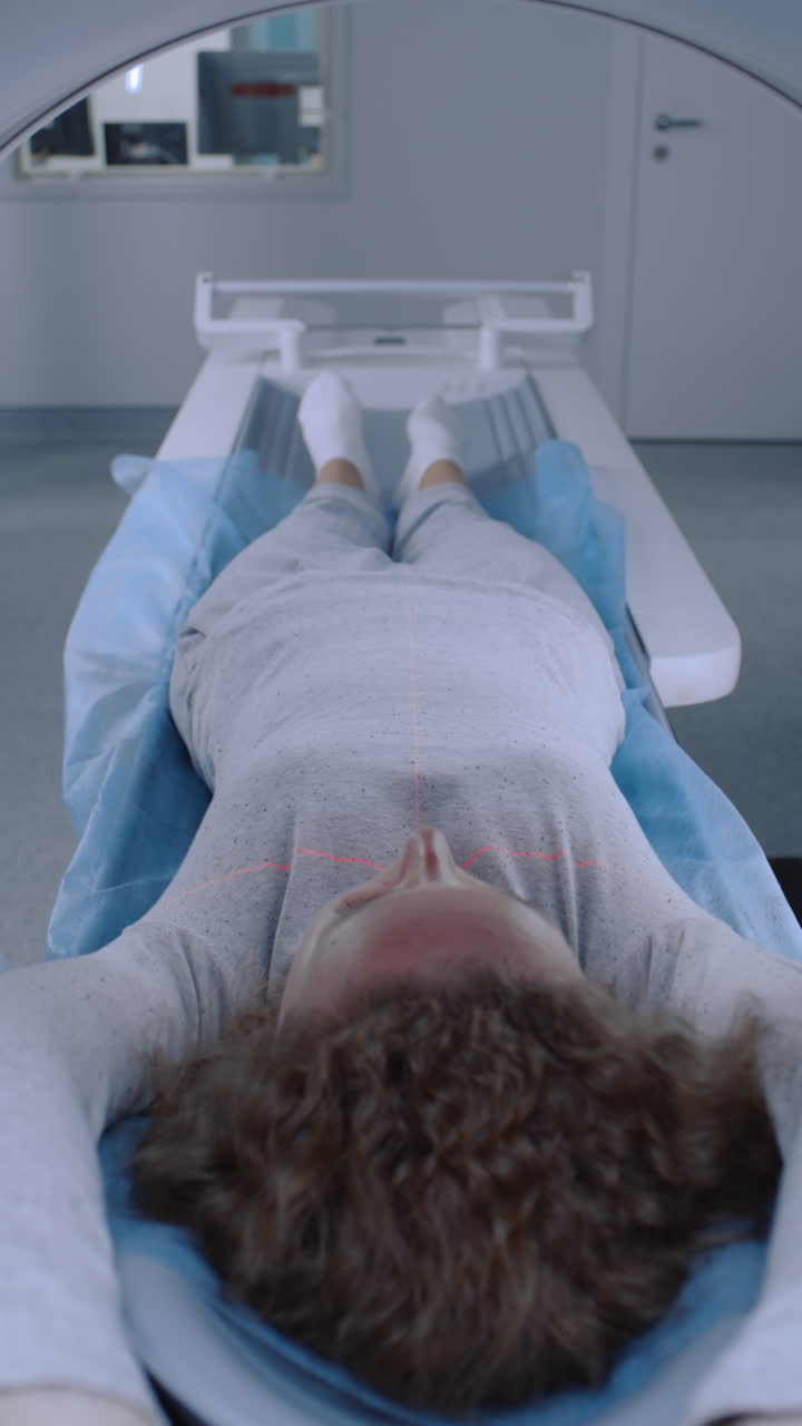 Woman undergoing a medical scan
