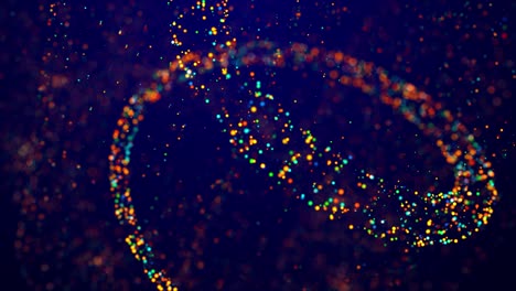 las partículas de brillo multicolores flotan en el líquido viscoso como un fantástico fondo 3d en 4k. luma mate como un canal alfa.