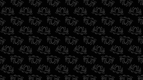 Retro-ornament-flowers-pattern-on-black-gradient