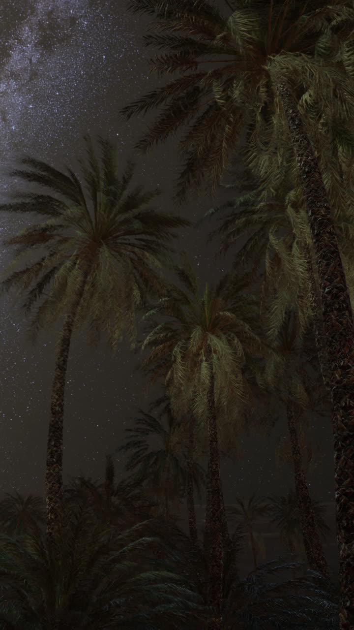 palmeras bajo la vía láctea