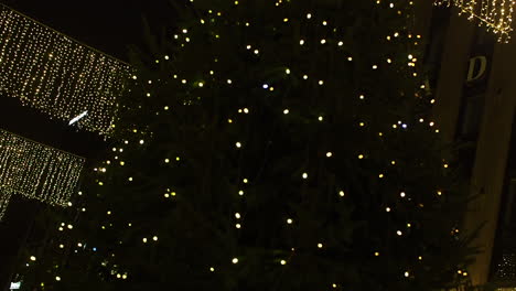 Christmas-tree-on-the-street-decorated-with-blinking-lights