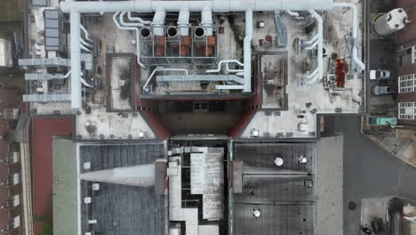 birds eye view of industrial rooftop