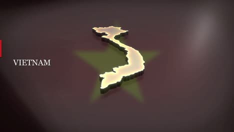 mapa animado en 3d de vietnam