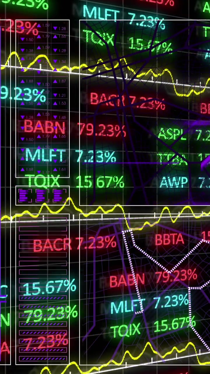 Animazione dell'elaborazione dati su sfondo nero