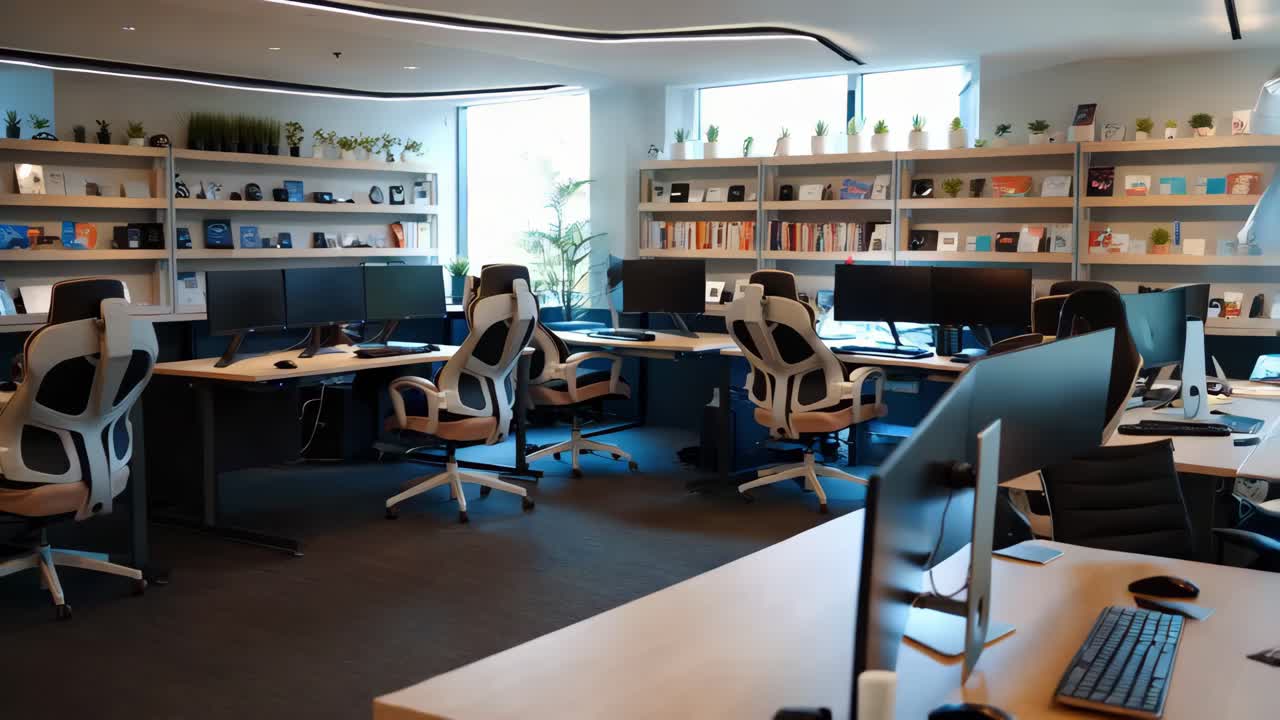 espacio de trabajo de oficina moderno, limpio y organizado