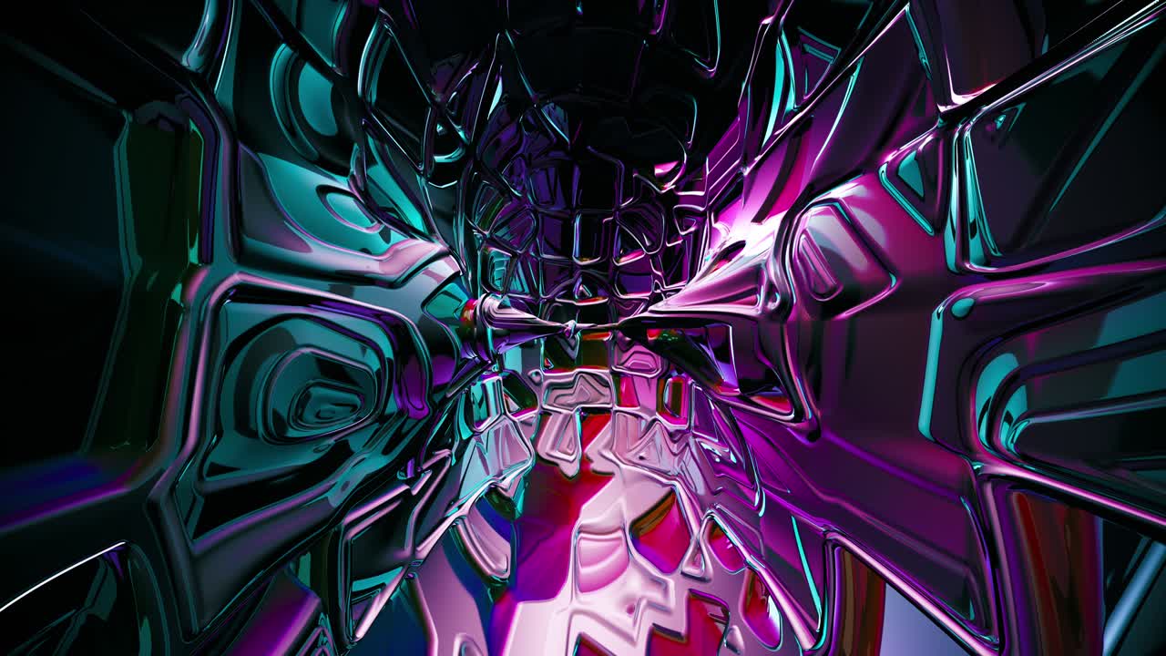 abstracto colorido 3d brillante cámara interior textura de fondo bucle