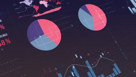 Animación-Del-Procesamiento-De-Datos-Estadísticos-Sobre-Fondo-Azul