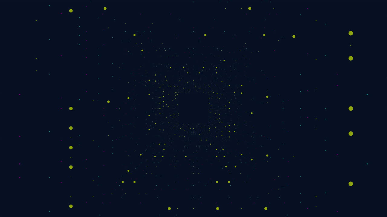 cuadrado psicodélico con líneas rojas y puntos en galaxia